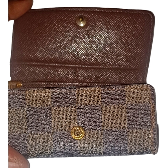 LOUIS VUITTON DAMIER EBENE MONOGRAM CANVAS LEATHER KEYHOLDER EUC - Picture 3 of 12